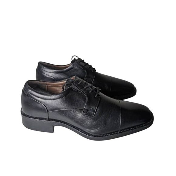 JOHNSTON & MURPHY Lancaster Black Leather Cap Toe Oxford Size 8.5M - Picture 2 of 6